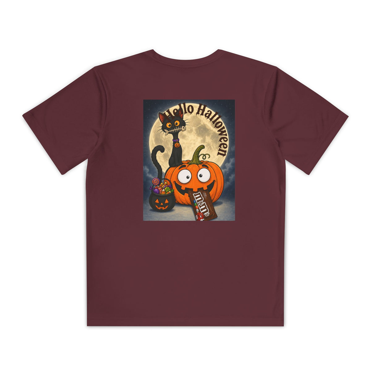 Kids Halloween Trick or Treat T-Shirt — Cute Pumpkin, Ghost & Black Cat Design