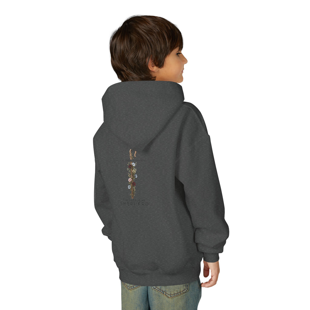 "The Lord Is My Shepherd" -Youth Heavy Blend Hooded Sweatshirt
