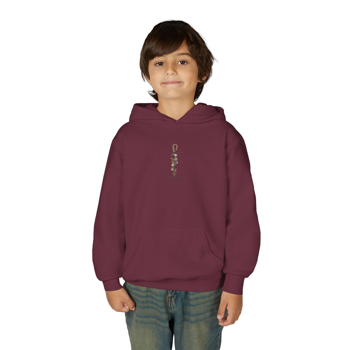 "The Lord Is My Shepherd" -Youth Heavy Blend Hooded Sweatshirt