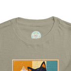 Toddler Cat Portrait Tee — Color Block Kittens Short Sleeve