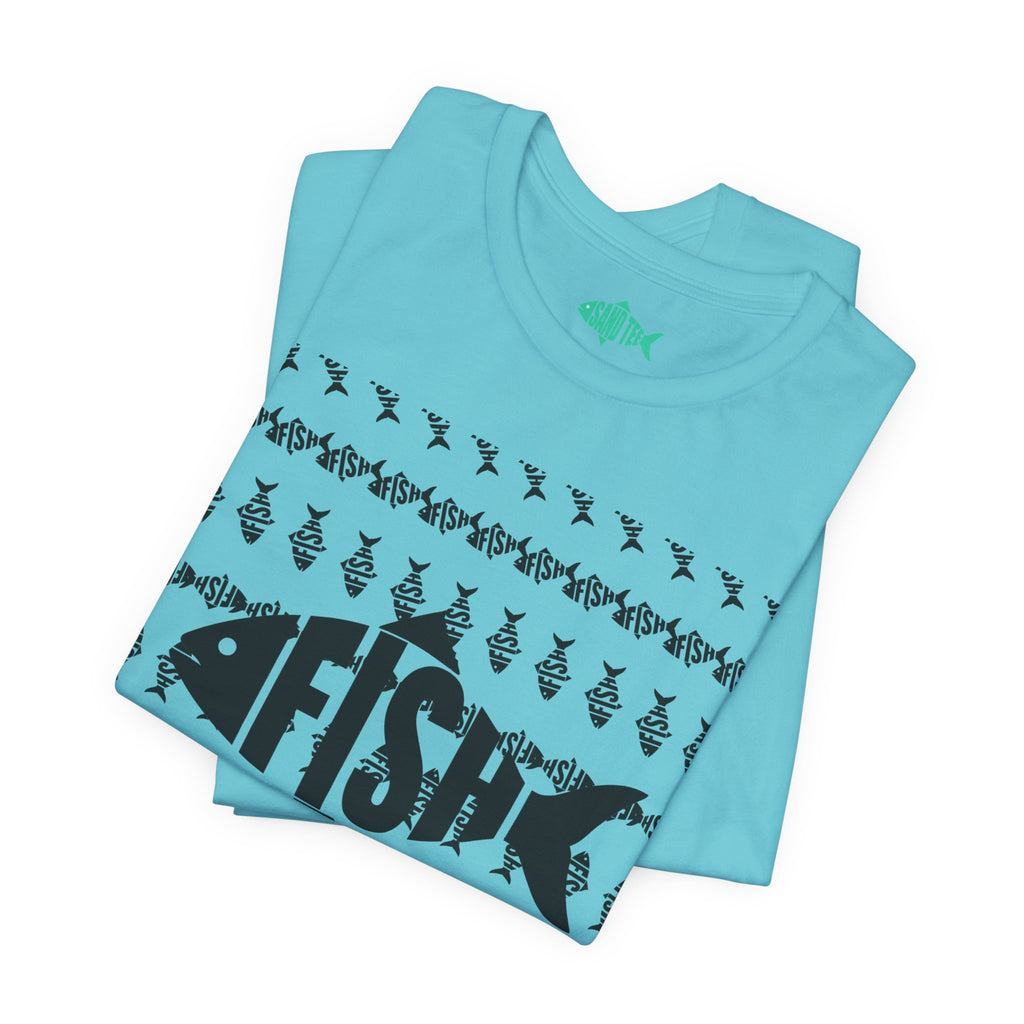 Fish Graphic Tee — 'FISH' Silhouette Fishing Shirt