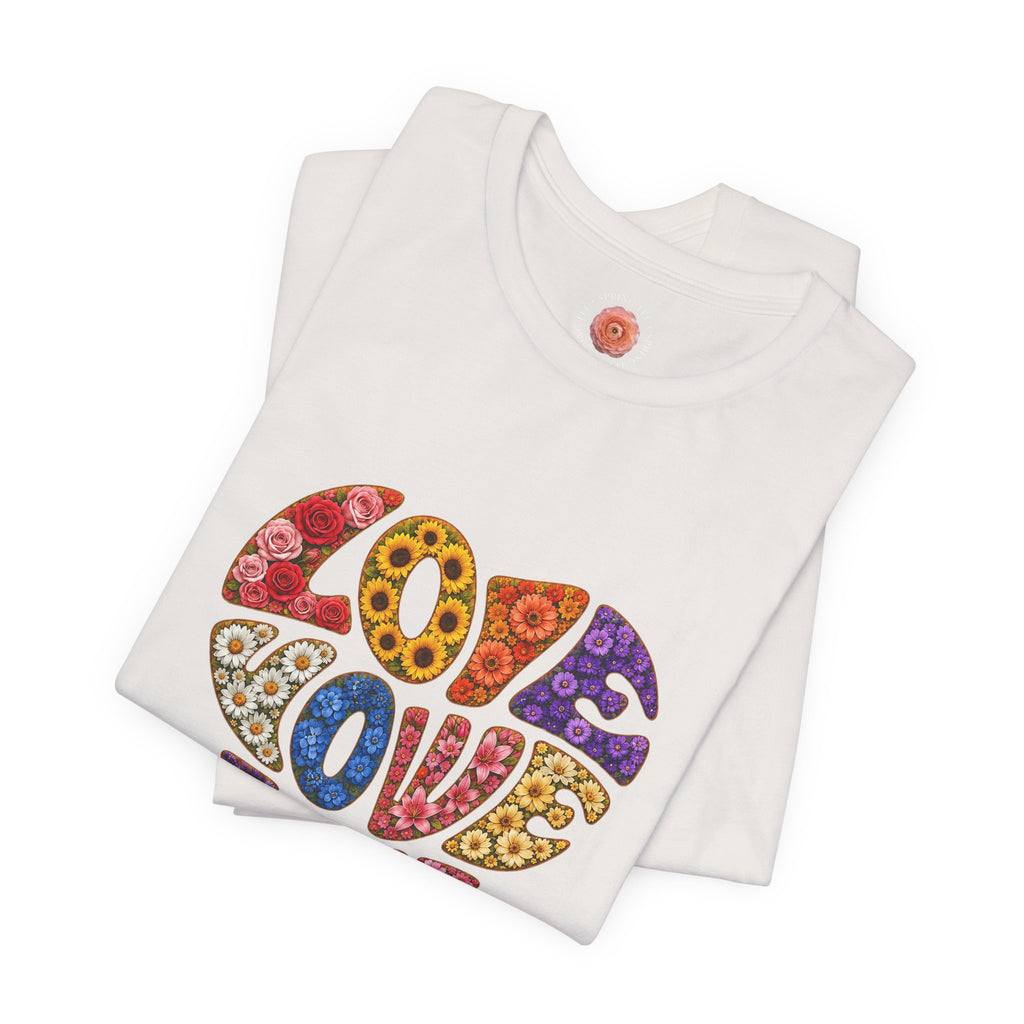 Love Heart Graphic Tee — Retro Psychedelic 'Love' Design
