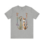 Gingham Dog & Calico Cat Tee — Plaid Pet Illustration T-Shirt