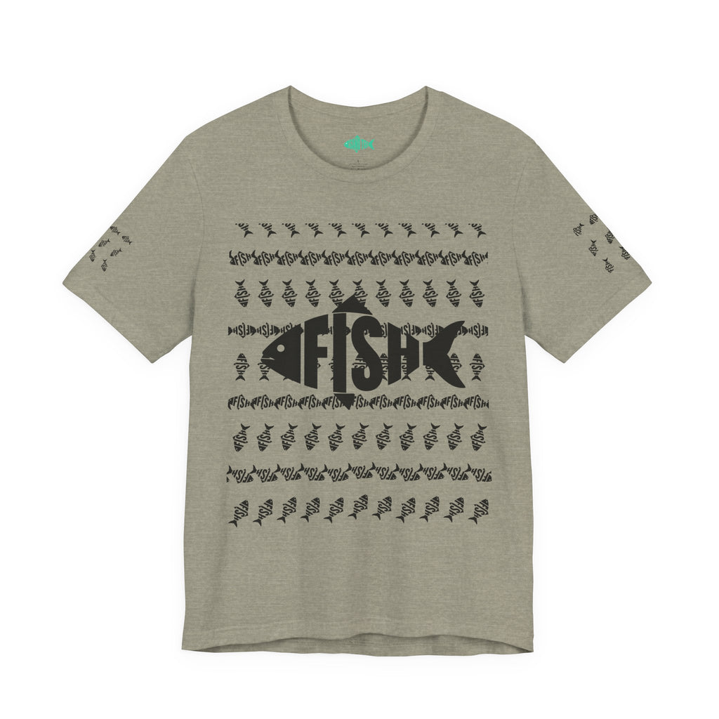 Fish Graphic Tee — 'FISH' Silhouette Fishing Shirt
