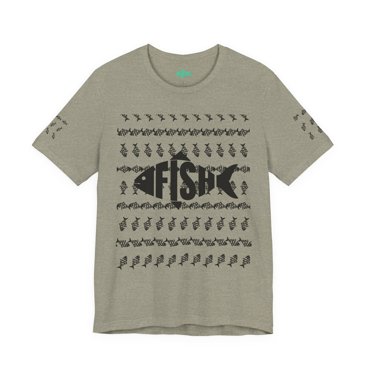 Fish Graphic Tee — 'FISH' Silhouette Fishing Shirt