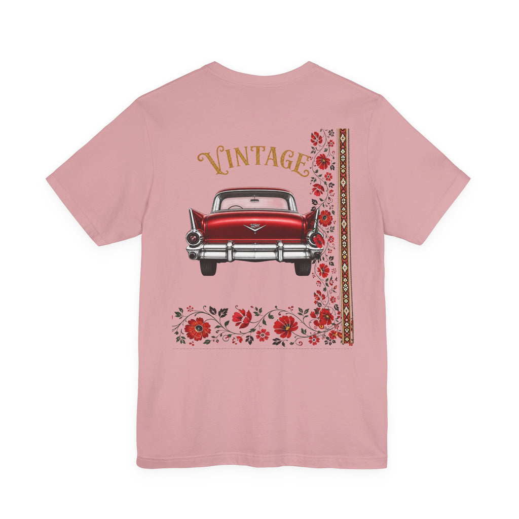 Vintage Classic Car Floral Graphic T-Shirt