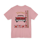 Vintage Classic Car Floral Graphic T-Shirt