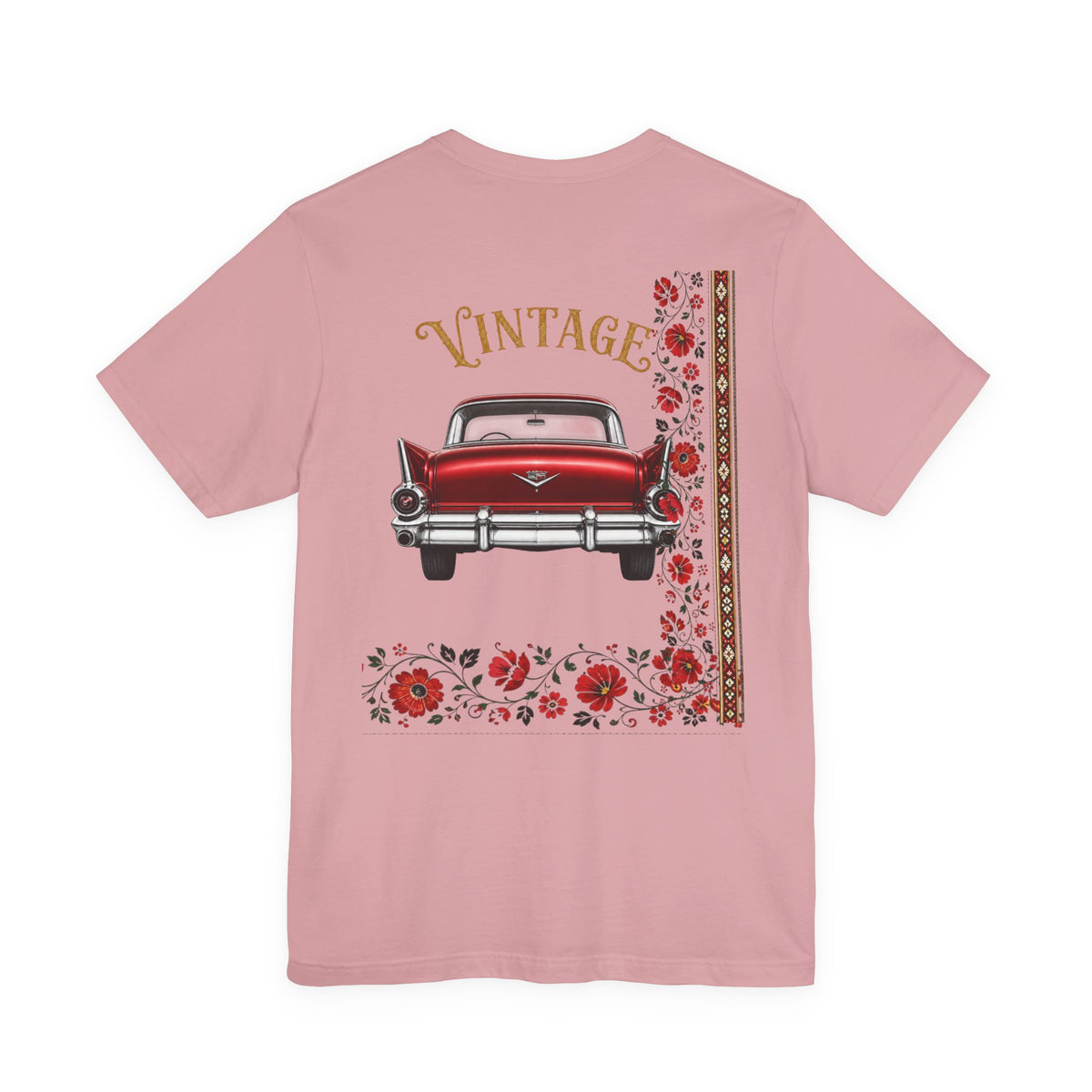 Vintage Classic Car Floral Graphic T-Shirt