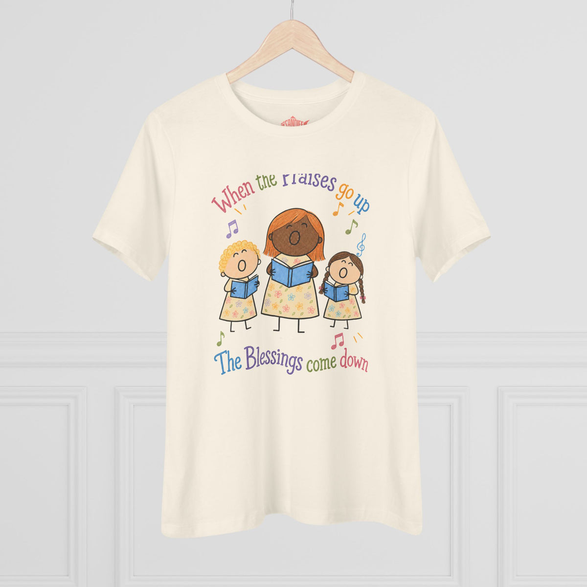 Women's Praise Choir Tee — "When the Praises Go Up, The Blessings Come Down"