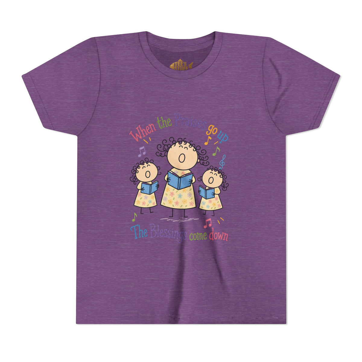 Youth Tee - 'When the Praises Go Up, The Blessings Come Down' Kids Choir Graphic