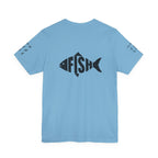 Fish Graphic Tee — 'FISH' Silhouette Fishing Shirt