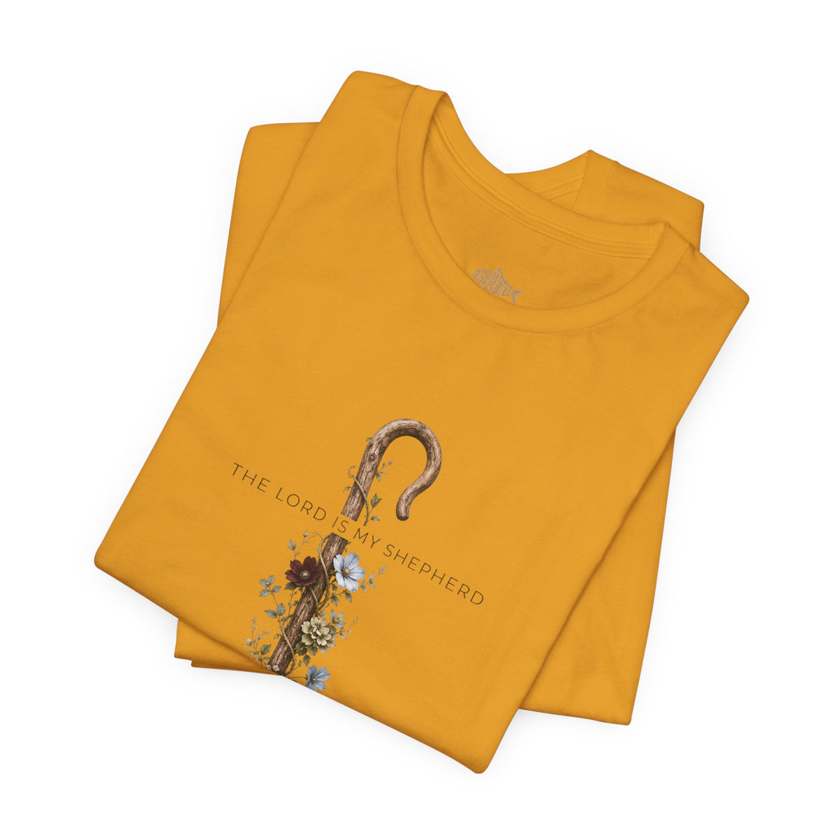 Shepherd Floral Staff T‑Shirt — 'The Lord Is My Shepherd' Faith Tee