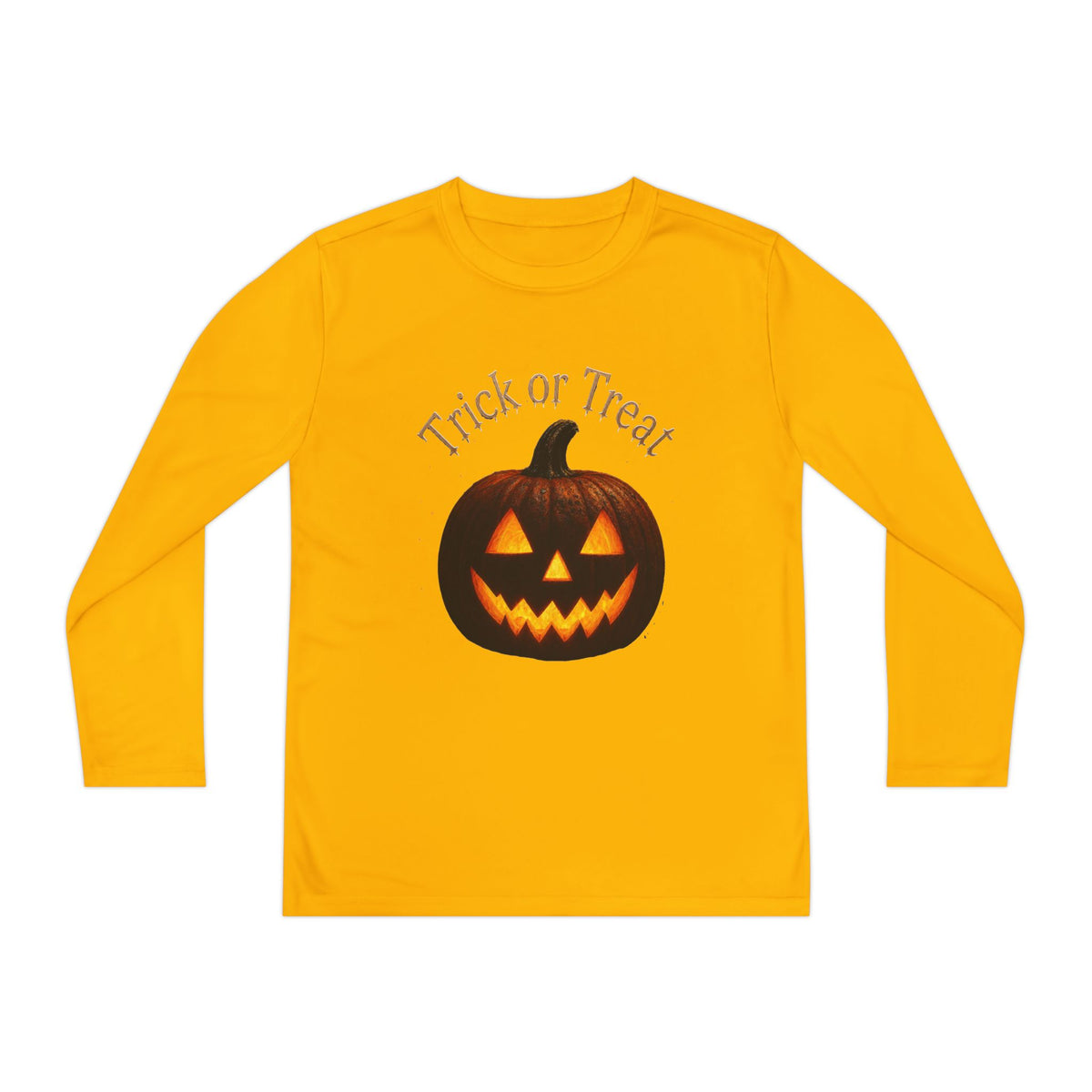 Youth Halloween Pumpkin Long Sleeve Tee - "Trick or Treat"