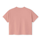 Women's Boxy Tee — Colorful Pop Art Faces Graphic Cropped T‑Shirt