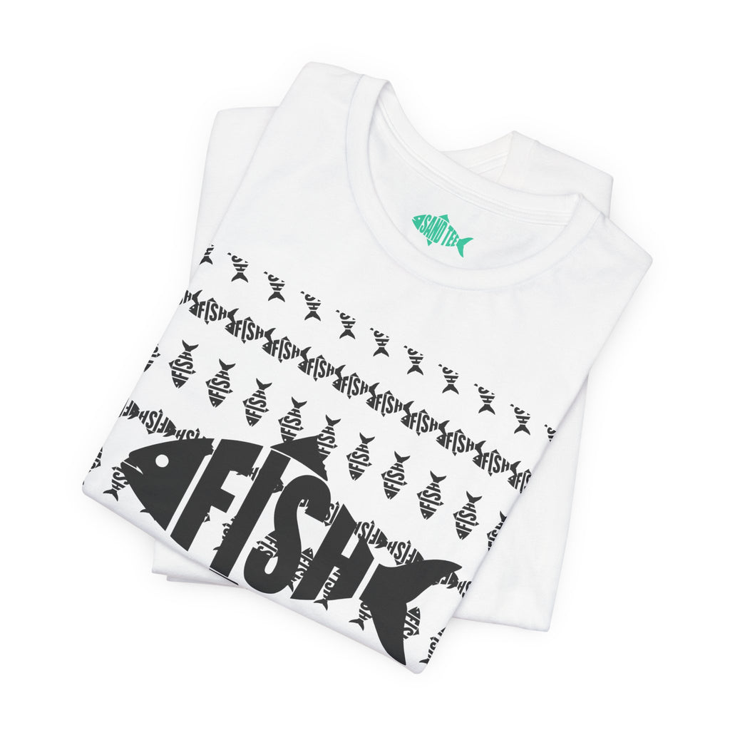 Fish Graphic Tee — 'FISH' Silhouette Fishing Shirt