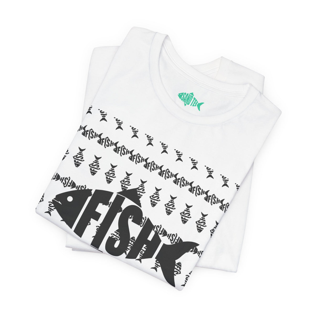 Fish Graphic Tee — 'FISH' Silhouette Fishing Shirt