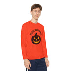 Youth Long Sleeve Tee - 'Hello Halloween' Jack-o'-Lantern Pumpkin Shirt