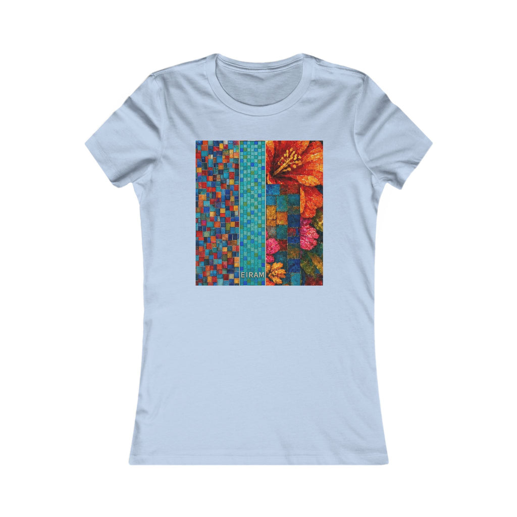 Women's Floral Patchwork Tee — Colorful Quilted Art Graphic Shirt