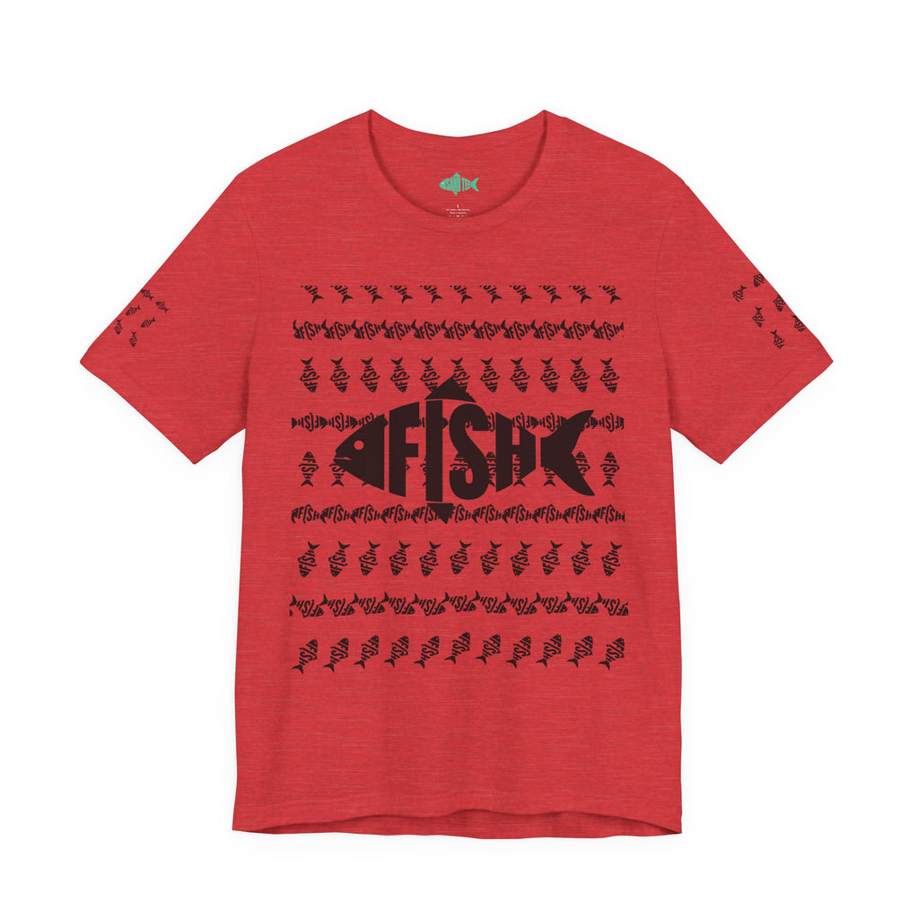 Fish Graphic Tee — 'FISH' Silhouette Fishing Shirt