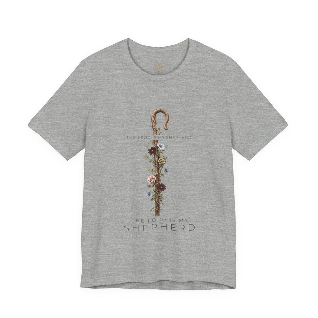 Shepherd Floral Staff T‑Shirt — 'The Lord Is My Shepherd' Faith Tee