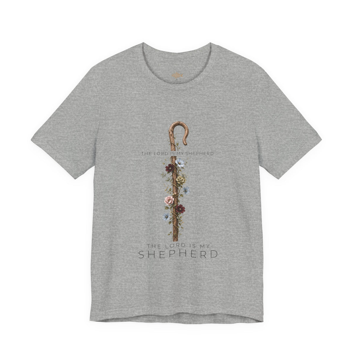 Shepherd Floral Staff T‑Shirt — 'The Lord Is My Shepherd' Faith Tee