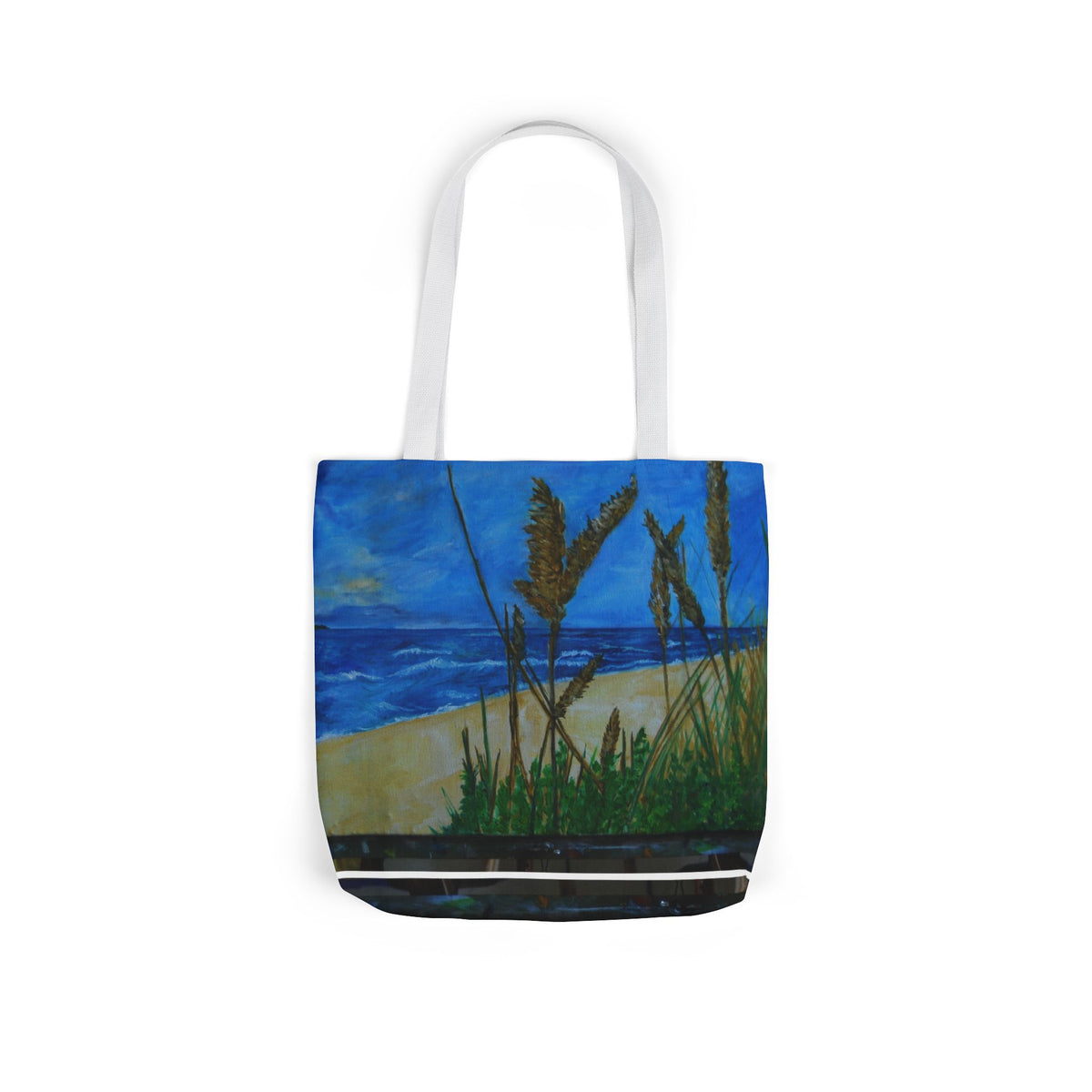 Beach Grasses Canvas Tote — Seaside Painting Reusable Bag Original art by Doulton