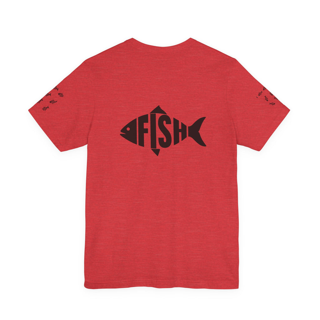 Fish Graphic Tee — 'FISH' Silhouette Fishing Shirt