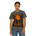 Halloween T-Shirt — "Halloween It's Here" & Jack-O'-Lantern Pumpkin Graphic