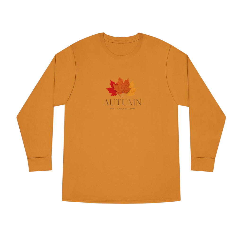 Autumn Leaves Long Sleeve Tee — 'AUTUMN' Maple Graphic Cozy Fall Shirt