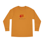 Autumn Leaves Long Sleeve Tee — 'AUTUMN' Maple Graphic Cozy Fall Shirt