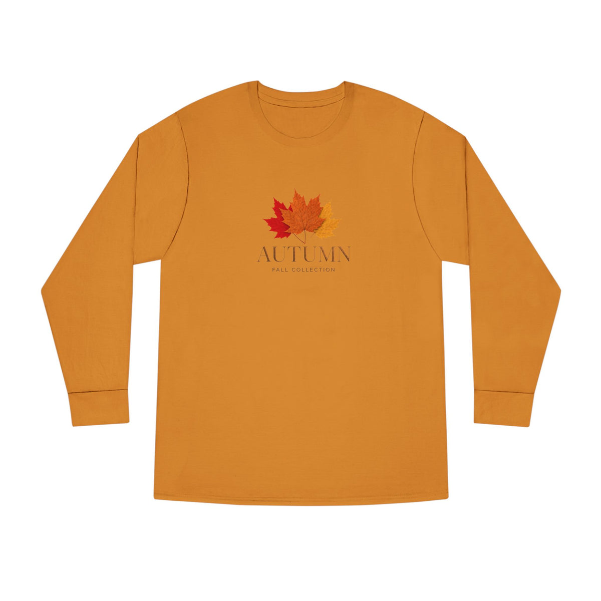 Autumn Leaves Long Sleeve Tee — 'AUTUMN' Maple Graphic Cozy Fall Shirt