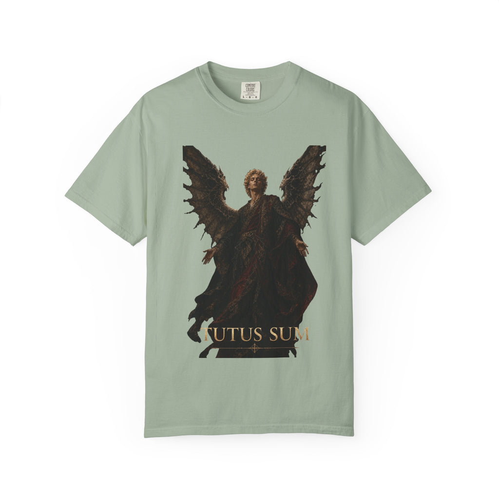 Guardian Angel -Faith- Graphic T‑Shirt — 'Tutus Sum' Cross Tee