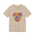 Love Heart Graphic Tee — Retro Floral "Love" Design