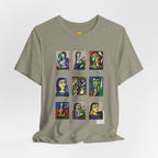 Picasso Portrait Grid T‑Shirt — Colorful Cubist Faces Art Tee