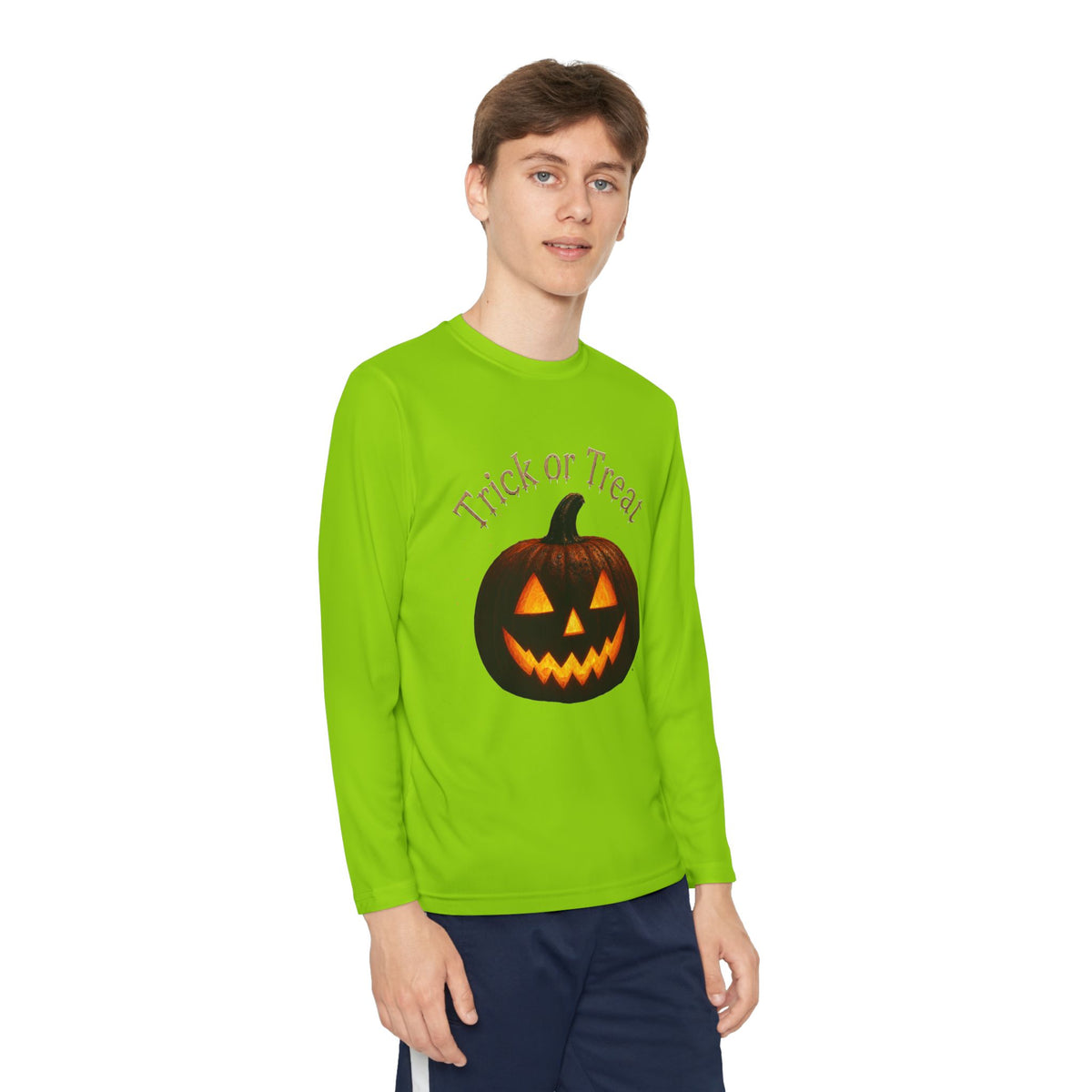 Youth Halloween Pumpkin Long Sleeve Tee - "Trick or Treat"