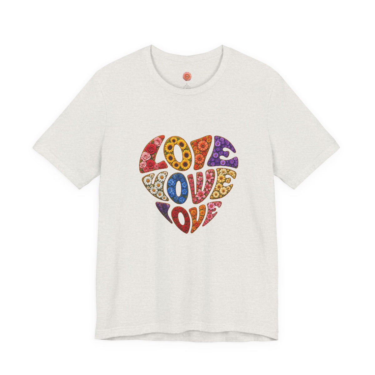 Love Heart Graphic Tee — Retro Psychedelic 'Love' Design