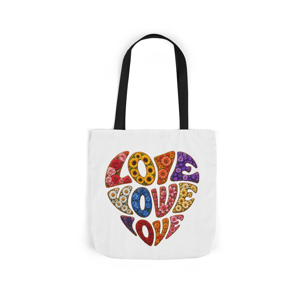 Love Heart Canvas Tote Bag — Colorful Retro ‘LOVE’ Design