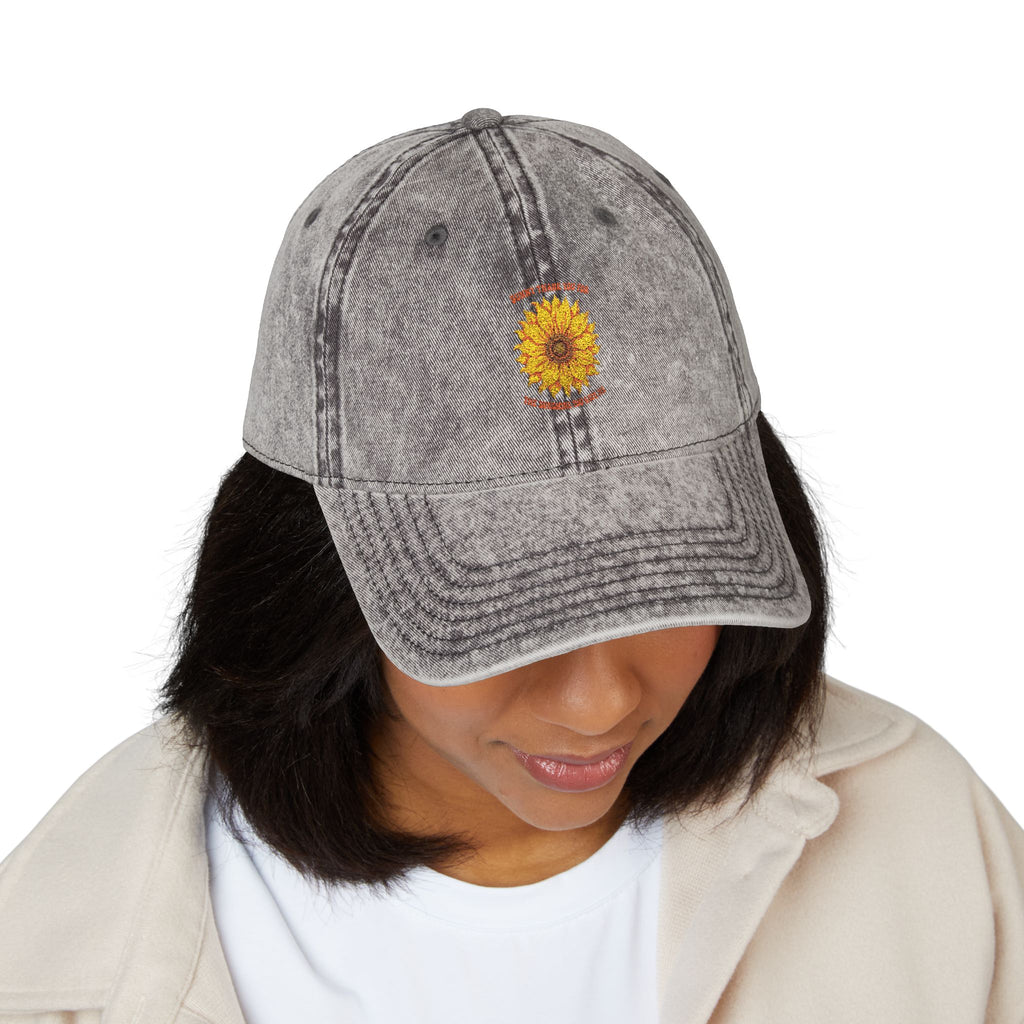 Sunflower Embroidered Vintage Cap