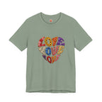 Love Heart Graphic Tee — Retro Psychedelic 'Love' Design