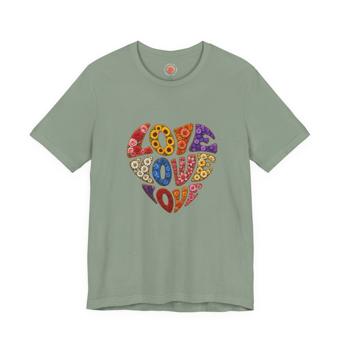 Love Heart Graphic Tee — Retro Psychedelic 'Love' Design