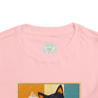Toddler Cat Portrait Tee — Color Block Kittens Short Sleeve
