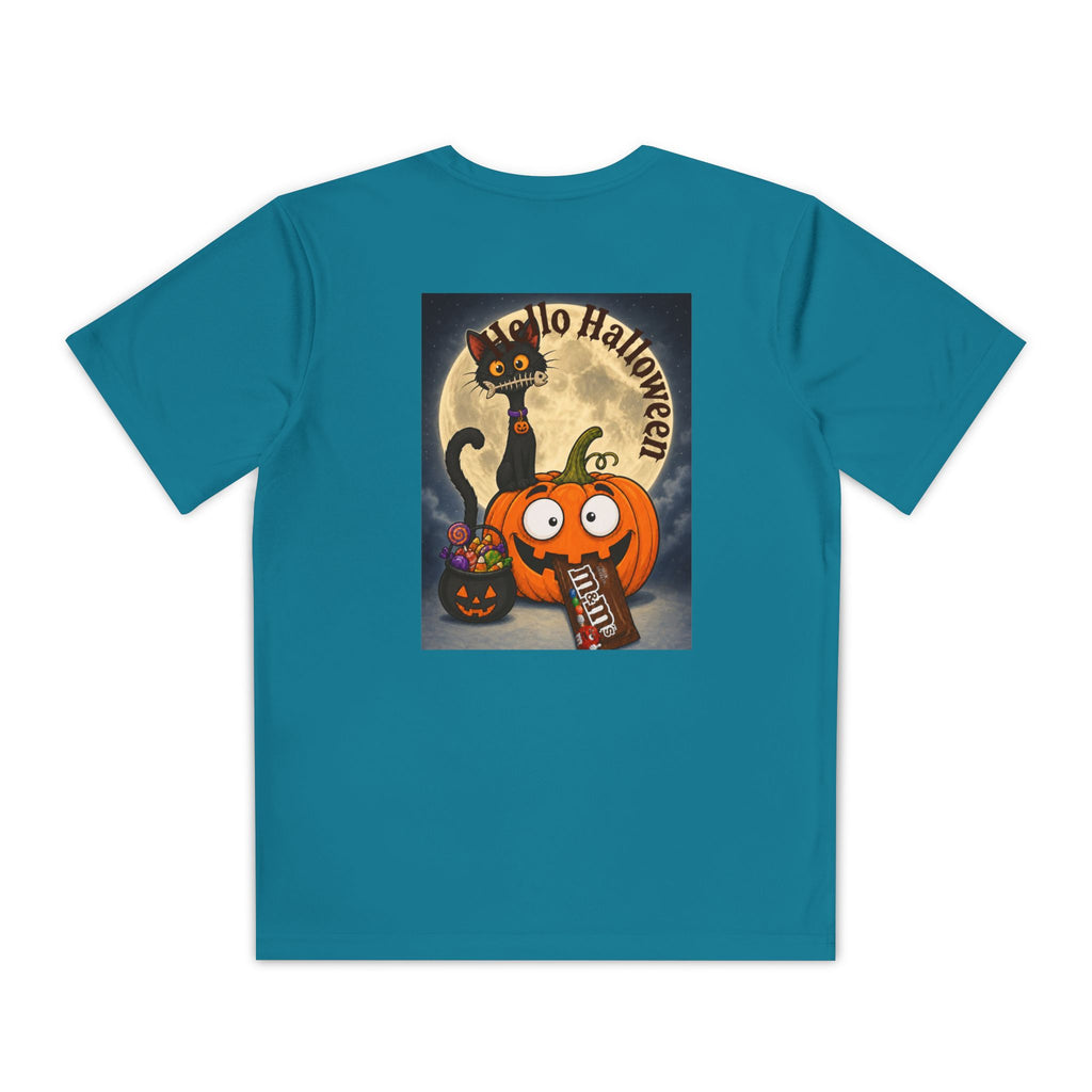 Kids Halloween Trick or Treat T-Shirt — Cute Pumpkin, Ghost & Black Cat Design