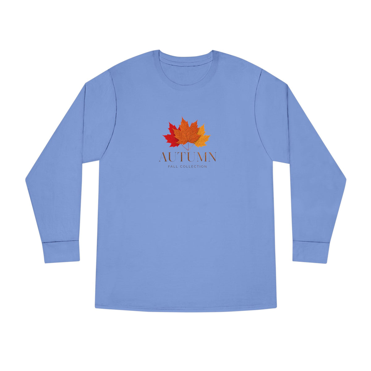 Autumn Leaves Long Sleeve Tee — 'AUTUMN' Maple Graphic Cozy Fall Shirt