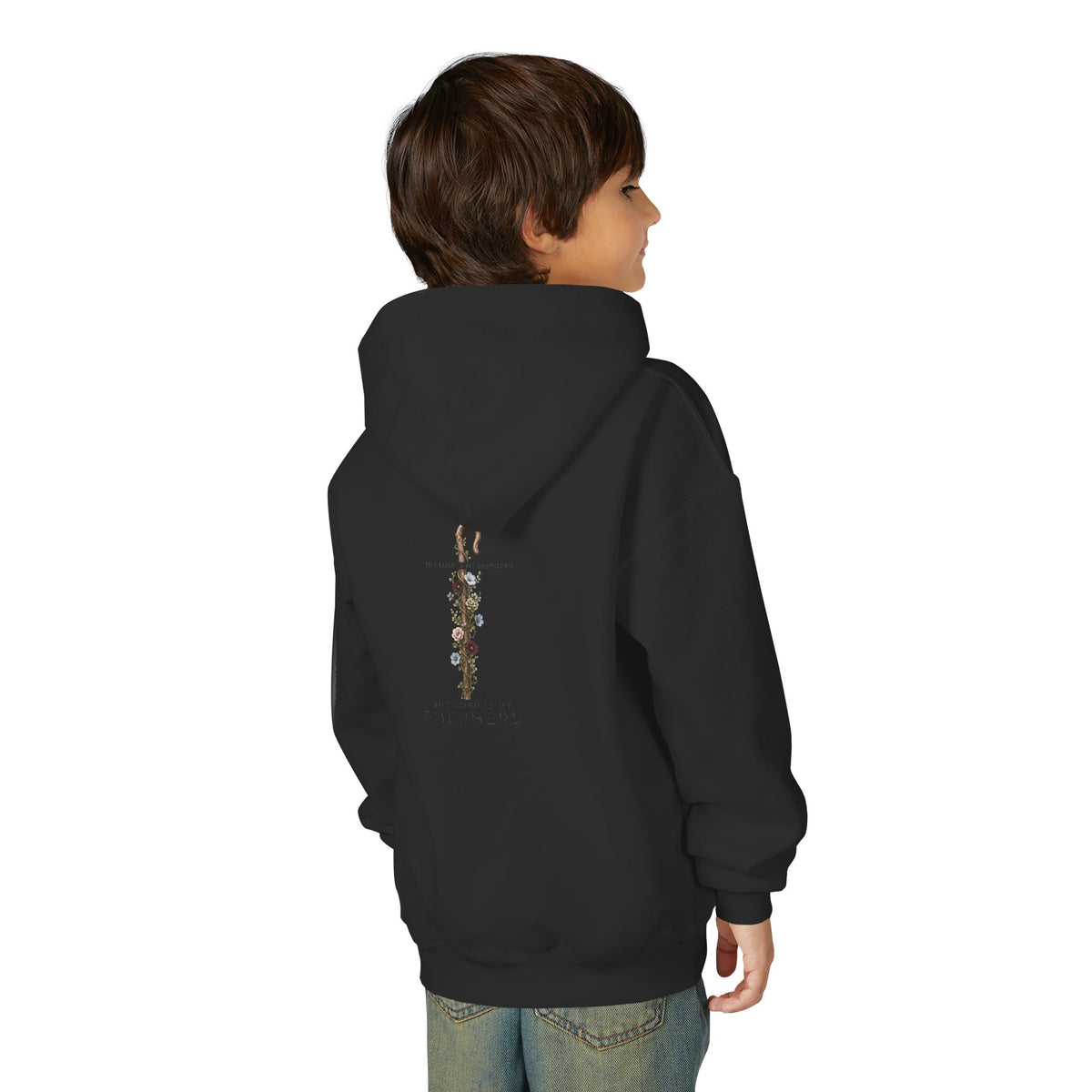 "The Lord Is My Shepherd" -Youth Heavy Blend Hooded Sweatshirt