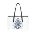 Anchor Compass Shoulder Bag — "Hold Steady Anchor Down" Nautical PU Leather Tote