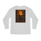 Halloween Cat Long Sleeve Tee — 'Hello Halloween' Jack-O'-Lantern Graphic