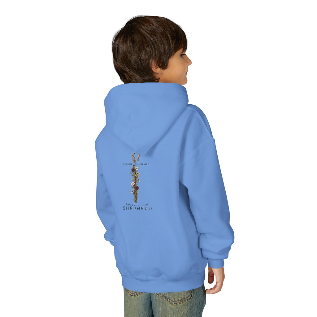 "The Lord Is My Shepherd" -Youth Heavy Blend Hooded Sweatshirt