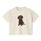 Women's Boxy Tee — Brown Spaniel Dog Graphic T‑Shirt