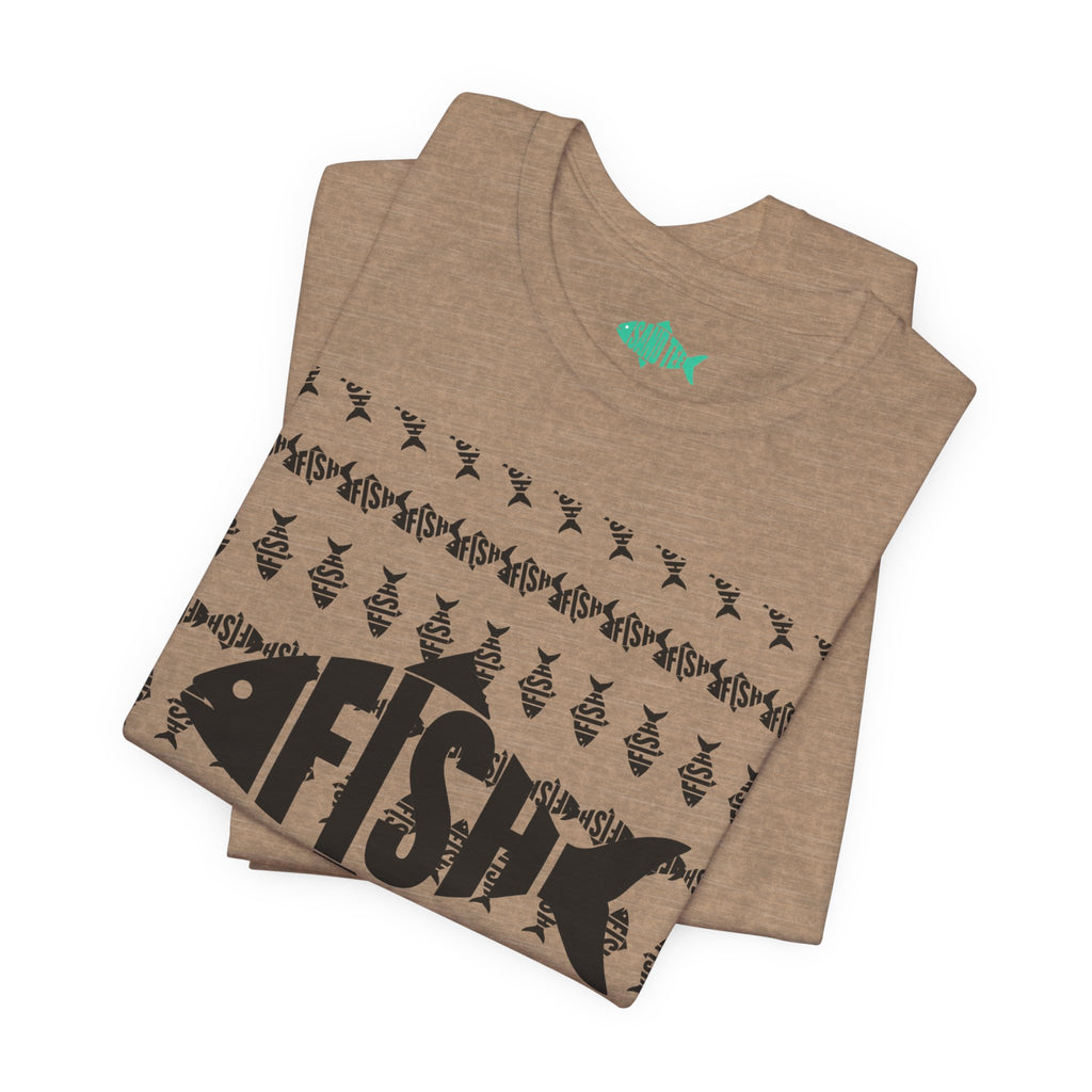 Fish Graphic Tee — 'FISH' Silhouette Fishing Shirt