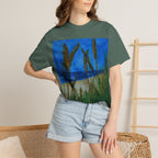 Beach Dune Art T-Shirt — Coastal Sea Oats Graphic Tee Original art by Doulton
